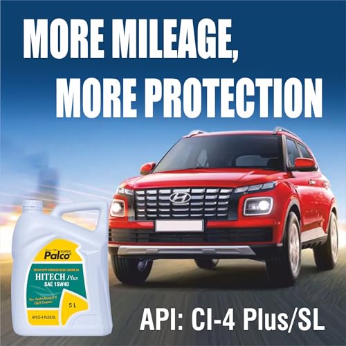 Image of PALCO Hitech Plus 15W40 Diesel Engine Oil 5 Litre (Pack of 2) for Heavy Duty Cars, Commercial Vehicles & Turbocharged Diesel Engines, EGR Compatible