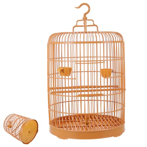 ifundom Runder Vintage Vogelkäfig aus Kunststoff Geräumig und Komfortabel Eleganter Hängekäfig für Kleintiere und Kleine Vögel im Innen und Außenbereich