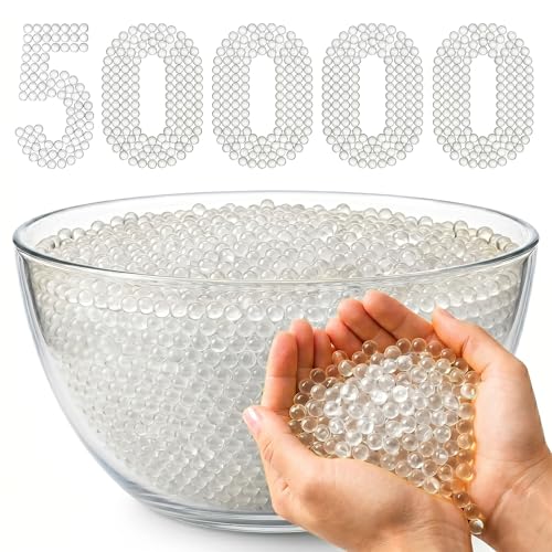 Image of Gel Balls 7-8mm Water Bullets for Blaster Gun, High Absorbent Water Beads Ammo, Non-Toxic Gel Blaster Refill Balls for Shooting Practice, Decoration & Play (White, 50000)