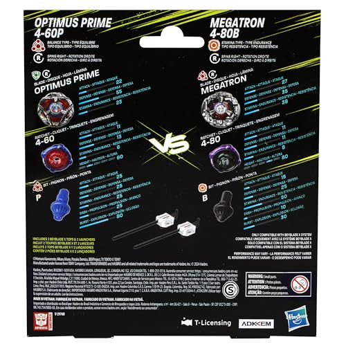 Beyblade G0353 X Transformers Collab Optimus Prime 4-60P Vs. Megatron 4-80B Multipack Set thumb #3
