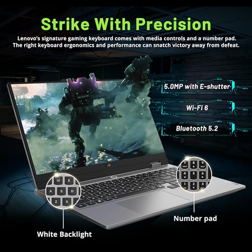 Image of Lenovo LOQ 15.6 inch FHD 144Hz Gaming Laptop, Intel i5-13450HX, NVIDIA GeForce RTX 5050 8GB GDDR7, 64GB DDR5, 3TB Storage (2TB SSD +1TB Docking Station), Backlit Keyboard, Copilot, Wi-Fi 6, Win 11, Gray
