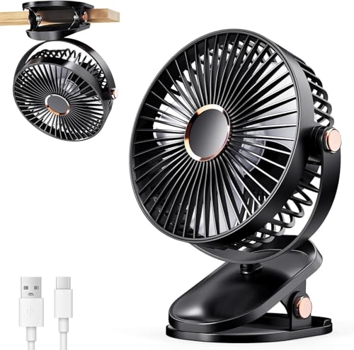 Image of RAXHOL ๐ inch ๐๐ง๐๐ก Rechargeable Desktop Mini ๐๐ฅ๐ข๐ฉ ๐
๐๐ง with ๐๐๐ Lighting | High Speed Rechargeable Table Fan for Home | ๐ ๐๐ฉ๐๐๐ Modes Portable fan for Kitchen Home Office (Black)