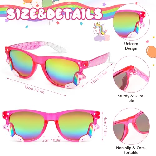 Image of 3 Pairs Kids Sunglasses Girls,UV Protection Sunglasses Toddler Eyewear for Party Favors Beach Glasses Age 3-12
