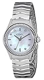 Schweizer Quarzuhrwerk Ebel Damen 1216194 Wave Analog Display Swiss Quartz Silber Uhr