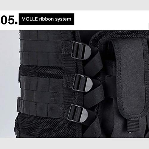 Moontie Tactical Vest, Multi-Pocket SWAT Army CS Hunting Vest Camping Hiking Accessories Outdoor Hunting Hiking Camping Equipment