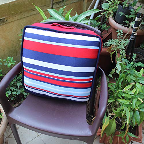 Image of COOZLY 18 Inches X 18 Inches Chairpad /Seat Cushion with Elastic Straps - Cotton Printed Design Tuf Fibre Filling | Seat Cushion (Sportzy)
