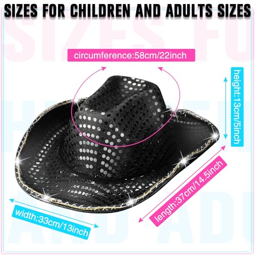 Image of Tisancy LED Lights Cowboy Cowgirl Hat Flashing LED Lights Cowgirl Hat for Wedding Western Bachelorette Party