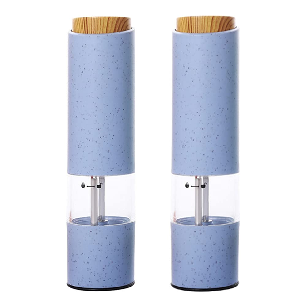TOPBATHY 2pcs Electric Pepper Grinders Herb Spice Grinder for Preparing Ingredients Pollen Scraper Herbs Without Battery Blue