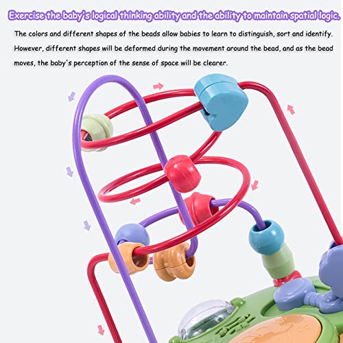 Bead Maze Toys For Toddlers,Educational Around Circle Bead Skill Improvement Toy With Sounds And Drum, Colorful Roller Coaster Activity Game,Great Gift For Babies Toddlers Girls And Boys (Green) #TOP2