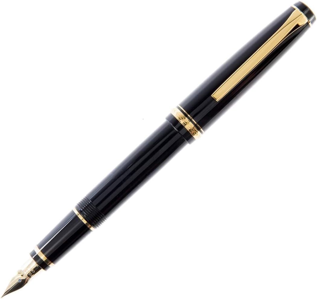 PILOT Namiki Falcon Collection Fountain Pen, Black Barrel with Gold Accents, Soft Medium Nib (60252)