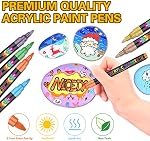 NICETY 72 Colors Acrylic Paint Pens Paint Markers, Extra Fine Tip Point Acrylic Paint Pens for Rock Painting, Canvas, Wood, Ceramic, Glass, Stone, Fabric