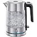 Produktbild Russell Hobbs Wasserkocher Glas & Edelstahl klein [0,8l] Compact (2200W, blaue LED Beleuchtung, herausnehmbarer Kalkfilter, kleiner Reisewasserkocher) Teekocher 24190-70