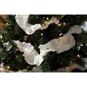 Piper Classics White Christmas Garland 9 Ft Long Vintage Farmhouse Holiday Tree Trimming Decoration