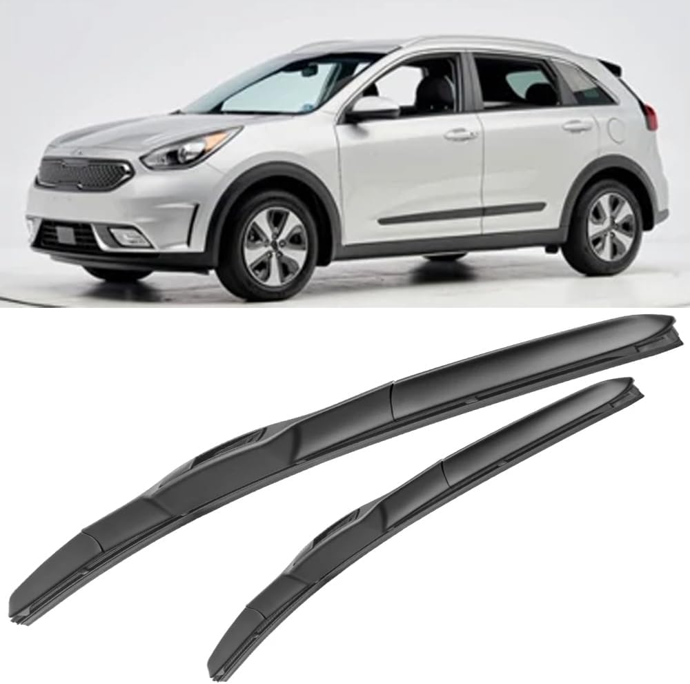 RESKIU Car Front Windshield Wiper Blade Set Replacement for KIA NIRO 2016-2019, All Season Windscreen Wipers Quiet Easy Installation
