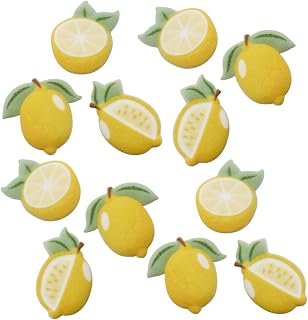 Ready to Use Sugar Decoration Toppers For Cake Cupcakes Cookies and More (Lemon)