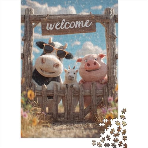 Imagen de Rompecabezas para Adolescentes 1000 Welcome to The Farm Rompecabezas DIY Juguetes Difícil Oferta Difícil como Regalos para Toda La Familia 38x26cm