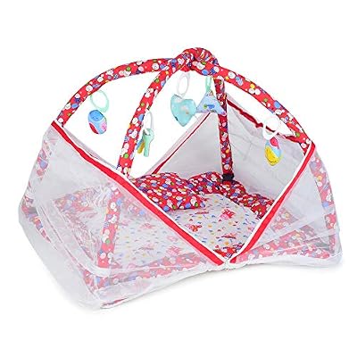 DearJoy Baby Bedding Set with Mosquito Net (Red Bunny Print)