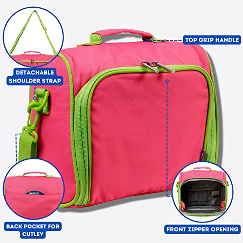 Image of J World Casey Womens Lunch Bag. Cute Insulated Lunch-Box for Teen Girls, Pink