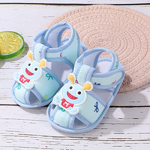 Infant Toddler Baby Girls Boys Shoes Cartoon Anti-Slip Sandals First Walkers Prewalkers Soft Sole Shoes (Blue, 4 Infant)2