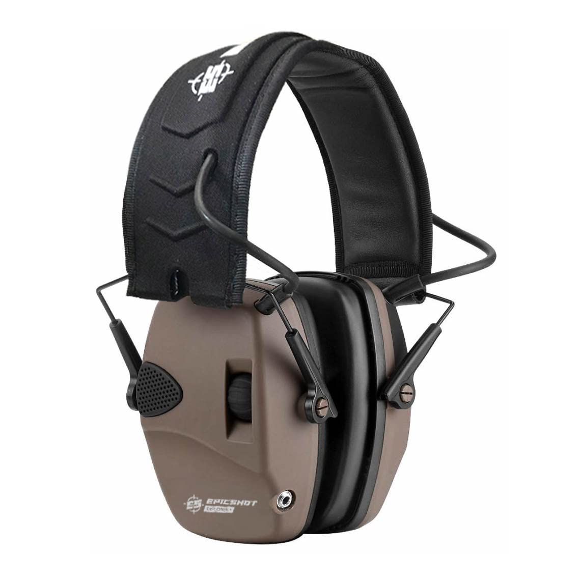 EPIC SHOT ELECTRONIC SAFETY SHOOTING EARMUFFS - 22DB NRR BROWN #EXPLORER PLUS