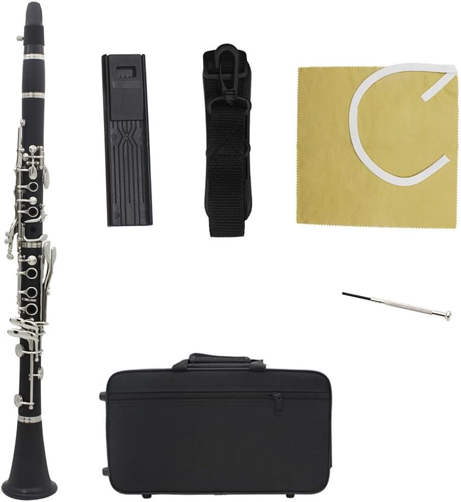 B-Flat Clarinet, Clarinet 17 Nickel-Plated Keys, ABS Material Ebonite Bb Clarinet, Clarinet Professional, for Student Beginner