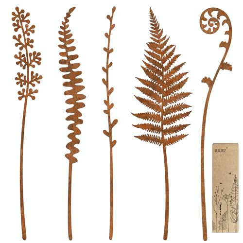 OUUJUOZ Metal Flowers for Outside,Garden Stakes Decorative,Flower Bed...