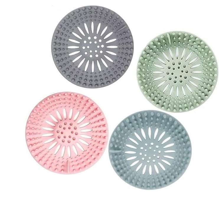 Qwid Trendy Silicone Star Shape Kitchen Sink Strainer l Shower Drain Hair Catcher l Anti-Clogging Floor Filter for Bathroom Kitchen Accessories Pack of 4-image-49