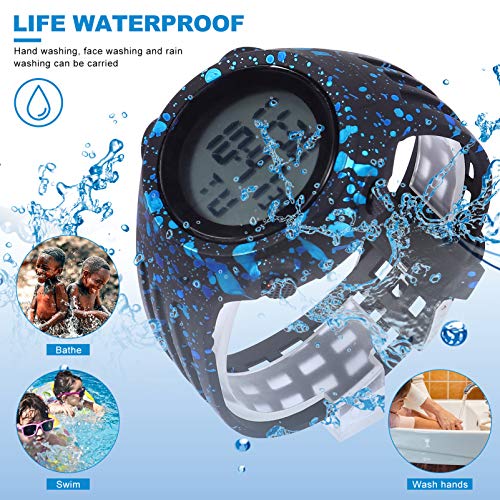 Relógio digital infantil ibasenice à prova d'água com tela de LED para esportes ao ar livre, relógi