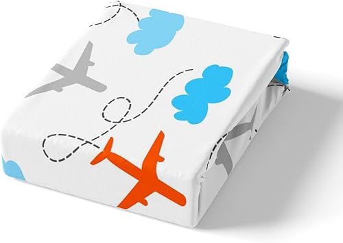 Vista 41 de Erosebridal Funda de edredón de avión de dibujos animados, tamaño matrimonial, juego de ropa de cama de aviones para niños, lindo amarillo, verde
