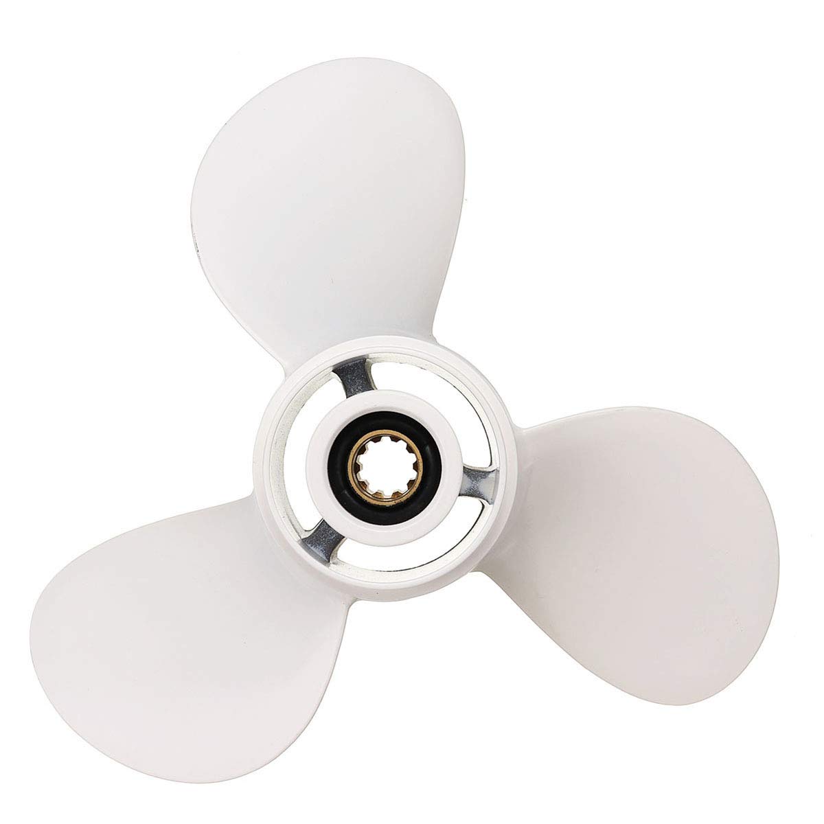 664-45949-02-El -Außenbordpropeller 9 7/8 x 13 für 20-30 PS - Hand 3 Klingen, weiß