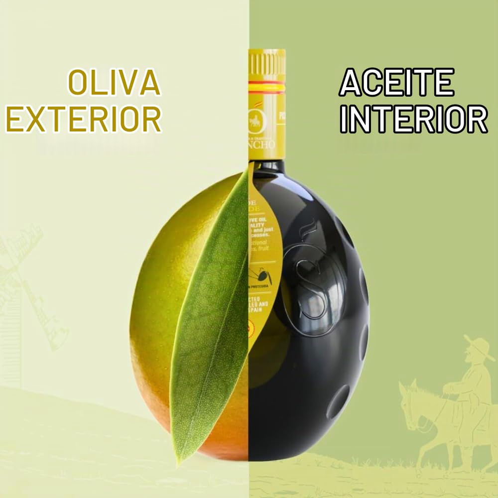 Aceite de oliva virgen extra arbequina pack 6 x 750 ml botella de plástico | aove gourmet aromático extraído en frío | aceite premium español para cocina | sancho la mancha, dop campo de montiel.