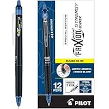 Pilot, FriXion Synergy Clicker Erasable, Refillable, Retractable Gel Ink Pens, Extra Fine Point 0.5 mm, Pack of 12, Navy Ink