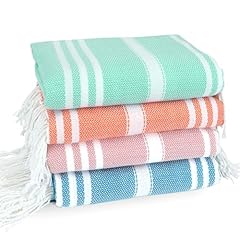 4 Pack Stripes Aqua Orange Pink Blue