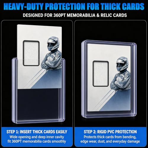 Image of DEDC 20 Top Loader Thick Card Load Holder Storage for Trading Cards Sports Sleeves Hard Plastic 360 Point Protective Toploaders 3 inchx4 inch Rigid Memorabilia Collectibles