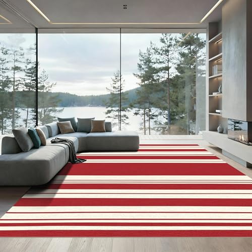 ODIKA Flatwoven High Traffic Area Rug 2x3, Chic Farmhouse Striped