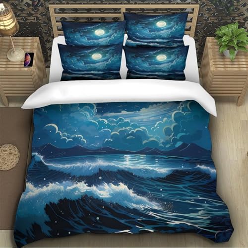 Housse de couette 220x240cm imprimée 3D King en microfibre ultra douce