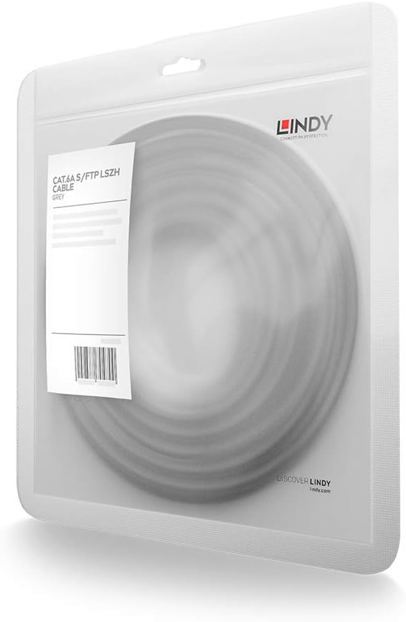 LINDY 30m Cat.6A S/FTP LSZH Network Cable, Grey