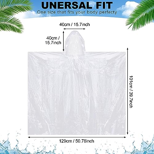 Handepo 200 Pack Disposable Rain Ponchos for Adults, Clear Ponchos with Hood, Plastic Rain Poncho Family Pack for Women and Men, Portable Rain Ponchos Bulk for Travel Hiking Camping3