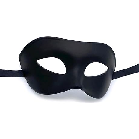 Plain Black Masquerade Mask - Venetian Mystery Masquerade Eye Mask