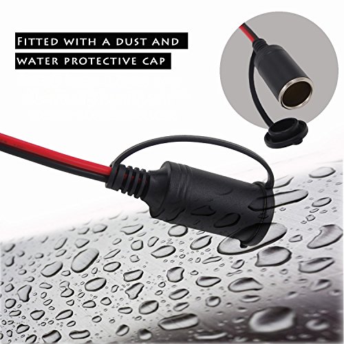 Cuzec 1 To 2 Car Cigarette Lighter 16 Awg Cord 12V / 24V Car Cigarette Lighter Splitter, Power Charger Adapter 2-Way Waterproof Socket Splitter #TOP5