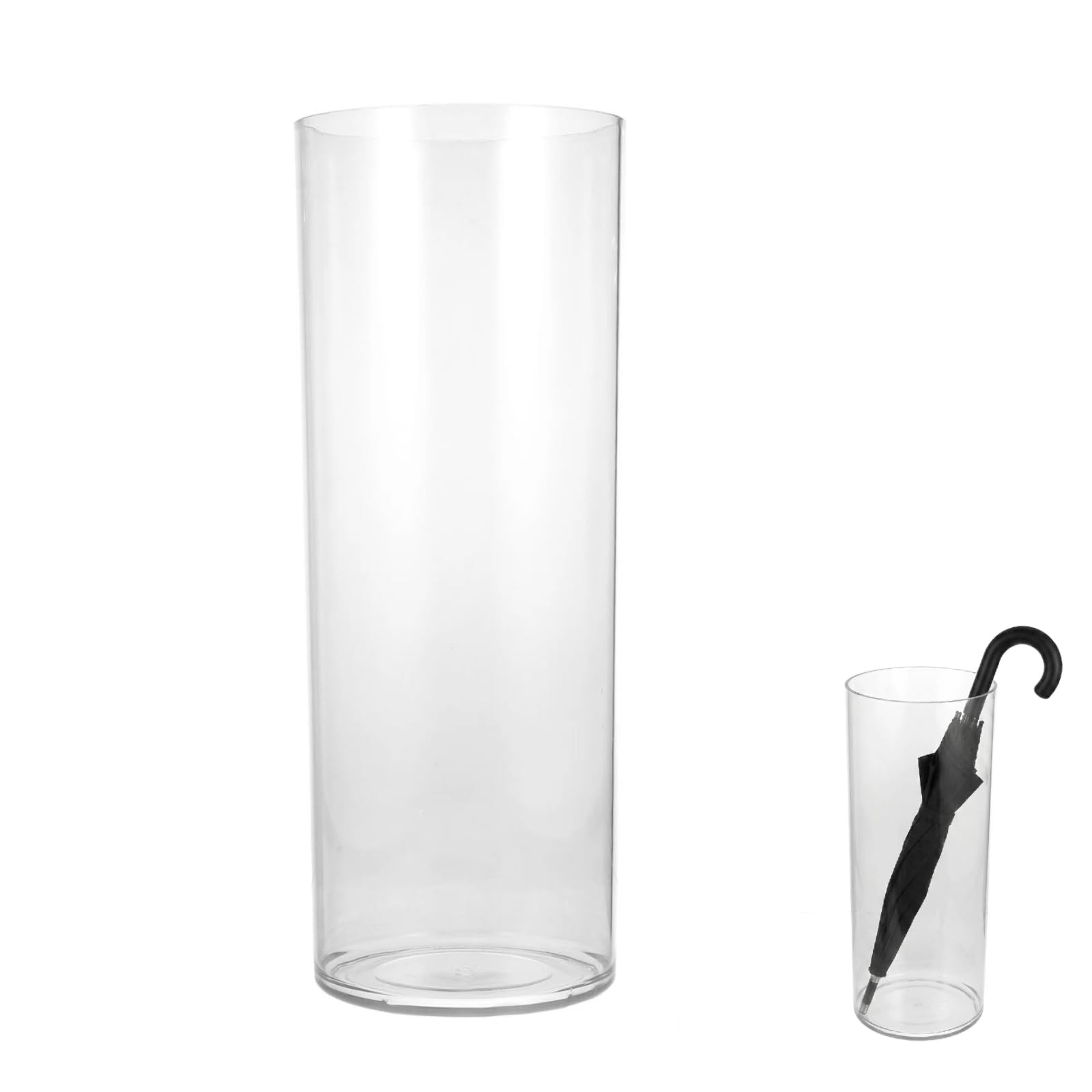 PRETYZOOM Regenschirmständer 40 cm rund – wasserdichter Kunststoff-Eimer für bis zu 5 Regenschirme & Spazierstöcke, tropffest für trockene Eingangsbereiche, platzsparend für Flur, Büro & Zuhause