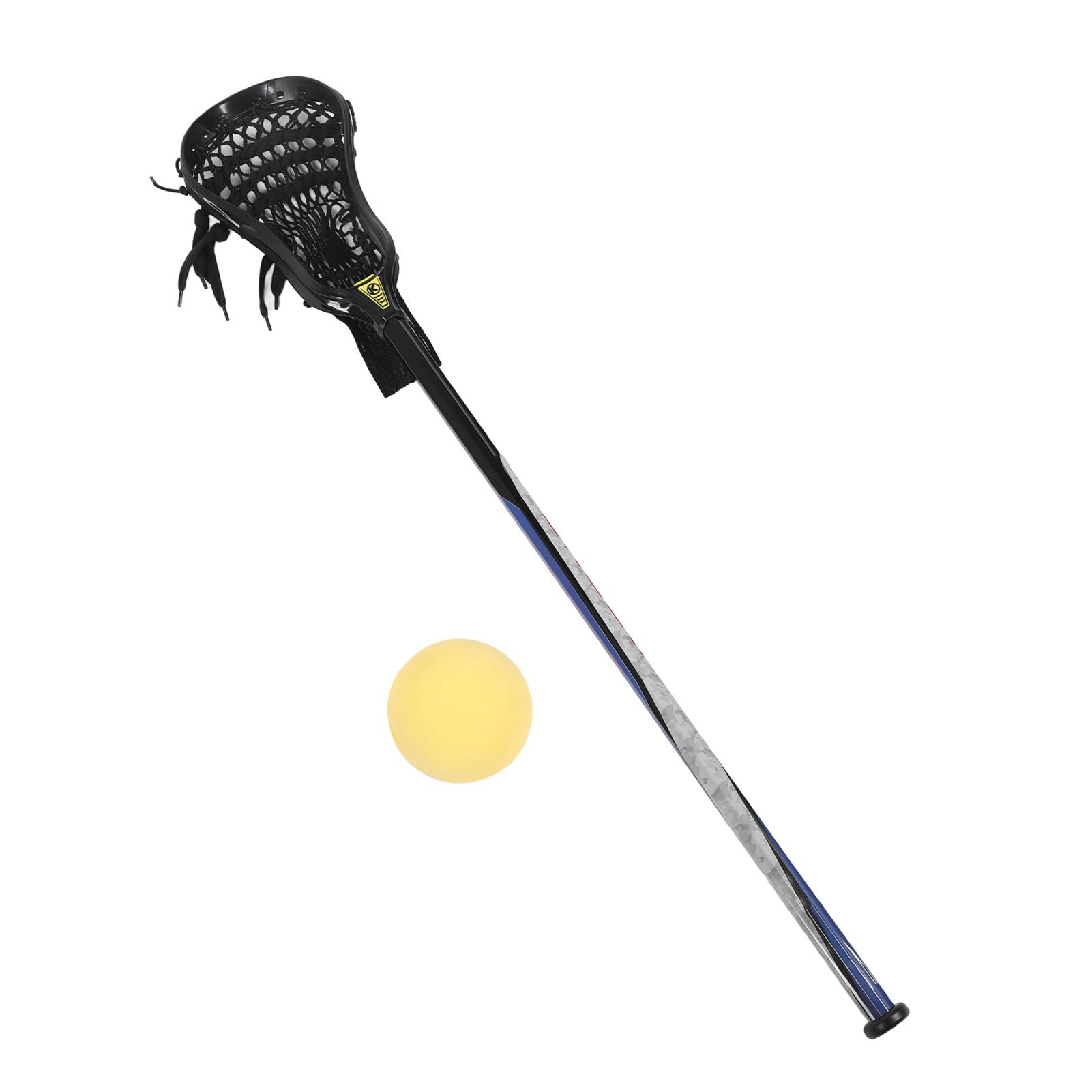 Lacrosse-Stick-Set für Jungen, Glänzendes Professionelles Lacrosse-Stick-Set Zur Verbesserung des Lernens, Stark mit Nicht Fallender Schwanzkappe Zum Üben (schwarzes Netz)