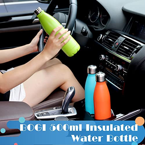 Image of BOGI 17oz Insulated Water Bottle Double Wall Vacuum Stainless Steel Water Bottles, Leak Proof Metal Sports Water Bottle Keeps Drink Hot and Cold - Perfect for Outdoor Sports Camping Biking (Green)