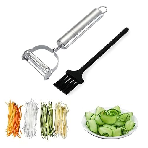 Weusenstyle Multifunktions Gemüseschäler Aus Edelstahl, 1/2/3 Stück Weusenstyle2 Schäler Gemüse Dünne Streifen, Multifunktion 2 in 1 Gemüseschäler Streifen (1 Stück)