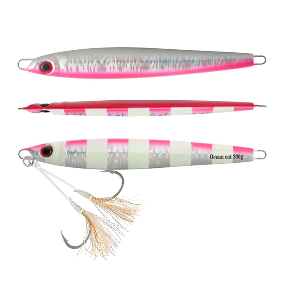 Jig Saltwater Fishing Baits, Lures Slow Pitch Jigging Saltwater Fishing Lure - Flat Fall Jig With Circle Hook For Bluefish, Bass & More Fishing Jig