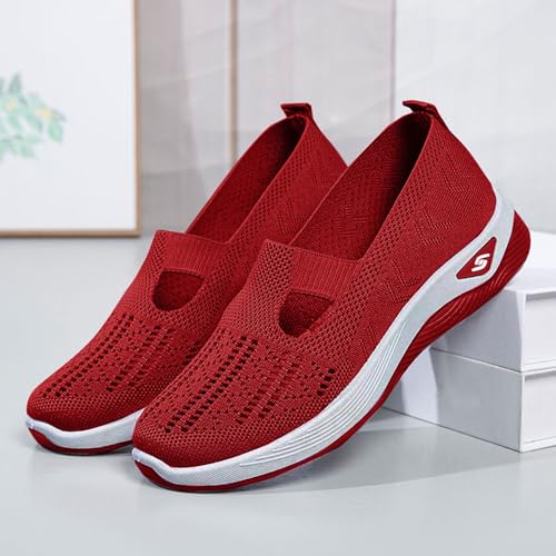Womens Easy Wear Slip On Sneakers Athletic Walking Shoes Summer Casual Mesh-Comfortable Tennis Workout Sneakers 20254