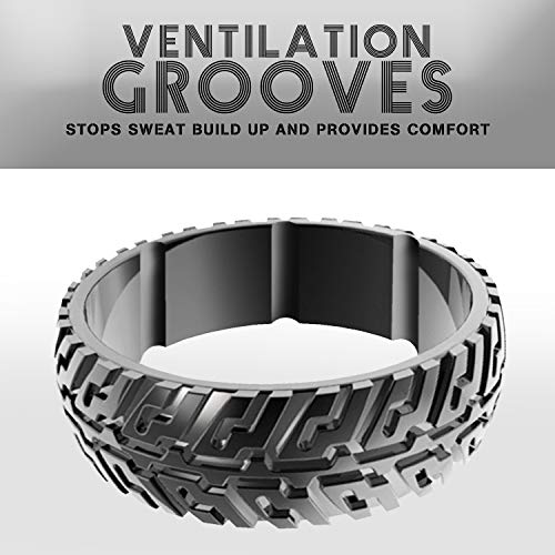 Tire Thread Design Silicone Wedding Ring for men - Revolutionize your wedding Band with our Unique silicone Rings, and comfortable for Active Lifestyles- Perfect for Heavy Duty, Athletes, Outdoor Enthusiasts - and Adventures - Order now and experience the ultimate Ring for every Adventure2