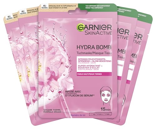 Garnier Hydra Bomb Lot de 5 masques hydratants à l'acide hyaluron...