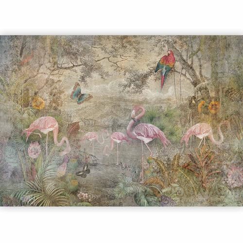 murando Fotomurales Retro 350x256 cm XXL Papel pintado tejido no tejido Decoración de Pared decorativos Murales moderna Diseno Fotográfico Abstracto Vintage Flores Animales g C 0392 a a