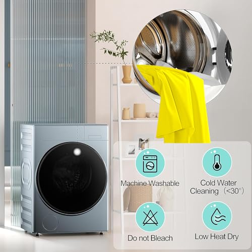 Htper 6pk Yellow Round Spandex Tablecloths for 60inch Table, Wrinkle Free Stretchy 120inch Fitted 5FT Round Table Cover Desk Skirt for Wedding Fall Thanksgiving Party Birthday Banquet - Image 6